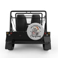 FUNNY CHRISTMAS SKELETON SILVER CARBON FIBER TIRE COVER FOR MOKE