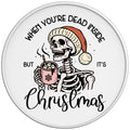 FUNNY CHRISTMAS SKELETON WHITE TIRE COVER