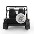 FUNNY CHRISTMAS SKELETON WHITE CARBON FIBER TIRE COVER FOR MOKE