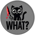 FUNNY CREEPY CAT SILVER CARBON FIBER TIRE COVER