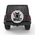 FUNNY CREEPY CAT WHITE TIRE COVER