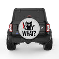 FUNNY CREEPY CAT SILVER CARBON FIBER TIRE COVER