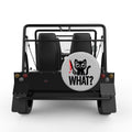FUNNY CREEPY CAT SILVER CARBON FIBER TIRE COVER FOR MOKE