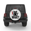 FUNNY CREEPY CAT BLACK TIRE COVER