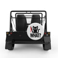 FUNNY CREEPY CAT WHITE TIRE COVER FOR MOKE
