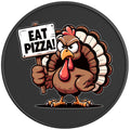 FUNNY EAT PIZZA TURKEY BLACK CARBON FIBER TIRE COVER