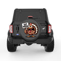 FUNNY EAT PIZZA TURKEY BLACK CARBON FIBER TIRE COVER