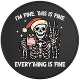 FUNNY IM FINE SKELETON BLACK TIRE COVER