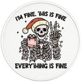 FUNNY IM FINE SKELETON BLACK TIRE COVER
