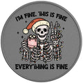 FUNNY IM FINE SKELETON SILVER CARBON FIBER TIRE COVER