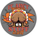 FUNNY IT AINT GONNA STUFF ITSELF SILVER CARBON FIBER TIRE COVER