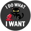 FUNNY I DO WHAT I WANT CAT PEARL  WHITE CARBON FIBER TIRE COVER