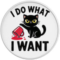 FUNNY I DO WHAT I WANT CAT WHITE TIRE COVER