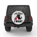 FUNNY I DO WHAT I WANT CAT SILVER CARBON FIBER TIRE COVER