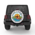 FUNNY LAKE LIFE SILVER CARBON FIBER TIRE COVER