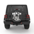 FUNNY LIFE IS A BEACH PEARL  WHITE CARBON FIBER TIRE COVER