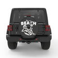 FUNNY LIFE IS A BEACH BLACK CARBON FIBER TIRE COVER