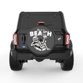 FUNNY LIFE IS A BEACH BLACK CARBON FIBER TIRE COVER