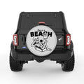 FUNNY LIFE IS A BEACH SILVER CARBON FIBER TIRE COVER