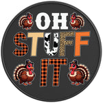 FUNNY OH STUFF IT TURKEY BLACK CARBON FIBER TIRE COVER