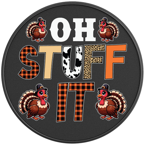FUNNY OH STUFF IT TURKEY BLACK CARBON FIBER TIRE COVER