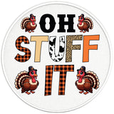 FUNNY OH STUFF IT TURKEY PEARL  WHITE CARBON FIBER TIRE COVER
