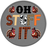 FUNNY OH STUFF IT TURKEY SILVER CARBON FIBER TIRE COVER