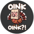 FUNNY OINK OINK TURKEY BLACK CARBON FIBER TIRE COVER