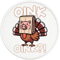 FUNNY OINK OINK TURKEY PEARL  WHITE CARBON FIBER TIRE COVER