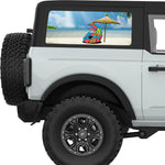 FUNNY PARROT RELAXING QUARTER WINDOW DECAL FITS 2021+ FORD BRONCO 2 DOOR HARD TOP