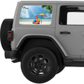 FUNNY PARROT RELAXING QUARTER WINDOW DECAL FITS 2011-2018 JEEP WRANGLER 4 DOOR HARD TOP JKU
