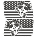 FUNNY PITBULL US FLAG QUARTER WINDOW DRIVER & PASSENGER DECALS