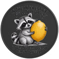FUNNY RACCOON BLACK CARBON FIBER TIRE COVER
