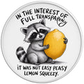 FUNNY RACCOON WHITE TIRE COVER