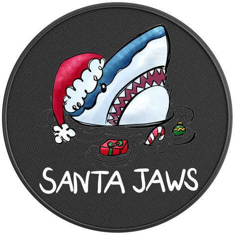 FUNNY SANTA JAWS BLACK CARBON FIBER TIRE COVER