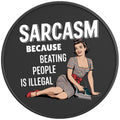 FUNNY SARCASM BLACK CARBON FIBER TIRE COVER