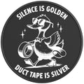 FUNNY SILENCE IS GOLDEN DUCK BLACK CARBON FIBER TIRE COVER