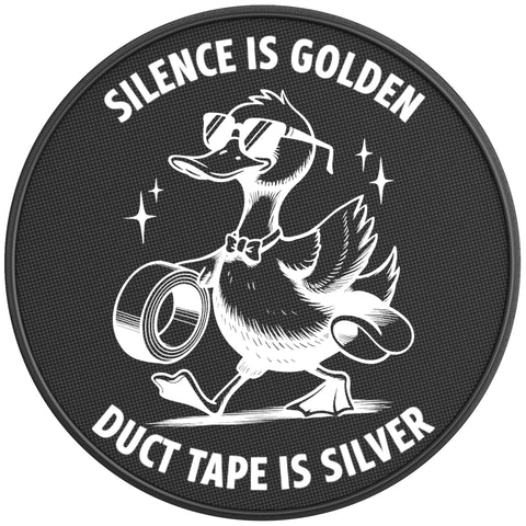 FUNNY SILENCE IS GOLDEN DUCK BLACK CARBON FIBER TIRE COVER