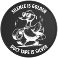 FUNNY SILENCE IS GOLDEN DUCK BLACK TIRE COVER