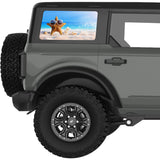 FUNNY STARFISH QUARTER WINDOW DECAL FITS 2021+ FORD BRONCO 4 DOOR HARD TOP