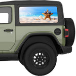FUNNY STARFISH QUARTER WINDOW DECAL FITS 2018+ JEEP WRANGLER 2 DOOR HARD TOP JL