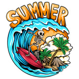 FUNNY SURFING SKELETON