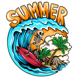 FUNNY SURFING SKELETON