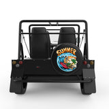 FUNNY SURFING SKELETON BLACK TIRE COVER FOR MOKE