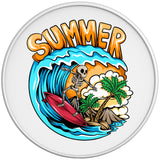 FUNNY SURFING SKELETON WHITE TIRE COVER