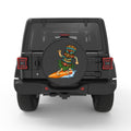 FUNNY SURFING TIKI PEARL  WHITE CARBON FIBER TIRE COVER