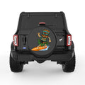 FUNNY SURFING TIKI BLACK TIRE COVER