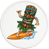 FUNNY SURFING TIKI PEARL  WHITE CARBON FIBER TIRE COVER