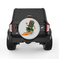 FUNNY SURFING TIKI SILVER CARBON FIBER TIRE COVER