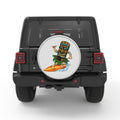 FUNNY SURFING TIKI SILVER CARBON FIBER TIRE COVER